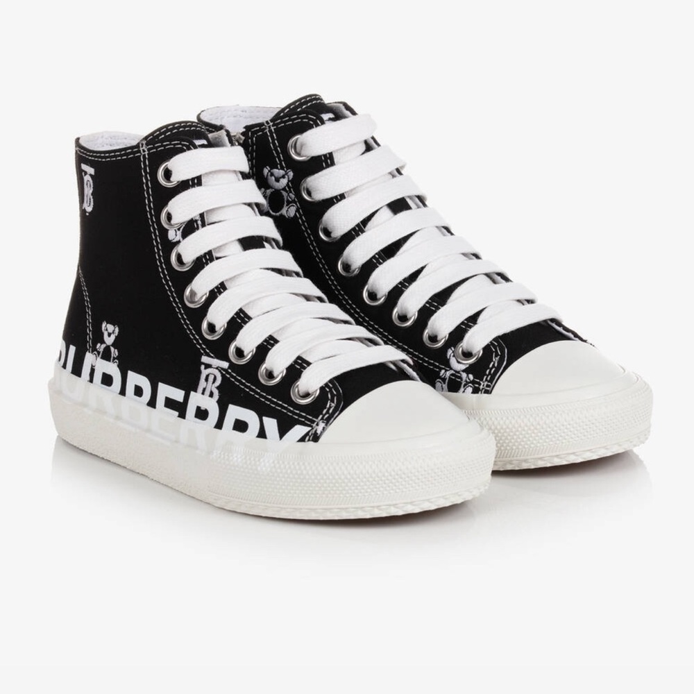Burberry Black Logo High-Top Trainers,Unisex,Kids,Used couple times,like new ⭐️